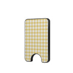 Butter Yellow Gingham Magnetic Wallet — full view, front print