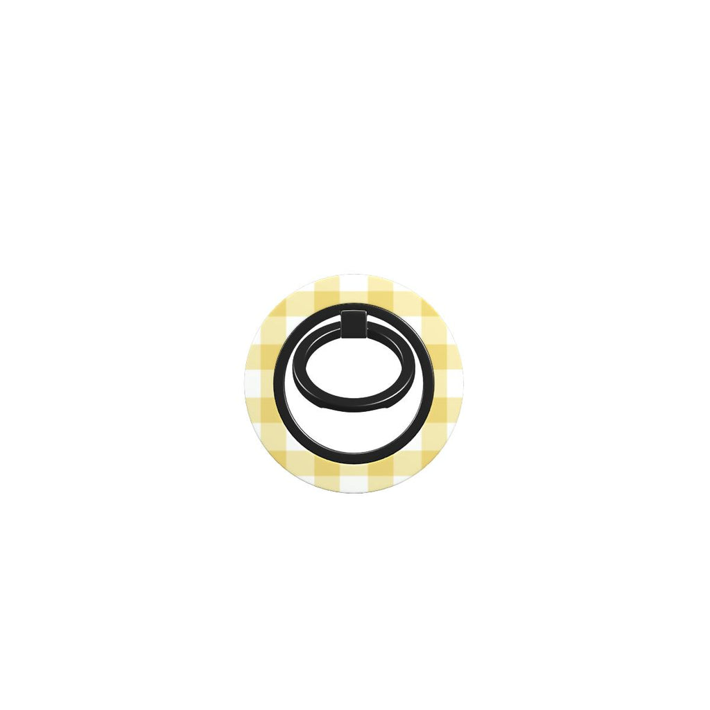 Butter Yellow Gingham Ring Holder — full view, front print