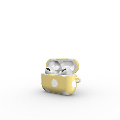 White in Butter Yellow Polka Dots Apple AirPods Tough Case