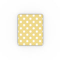 White in Butter Yellow Polka Dots Apple iPad Case — full view, full back print