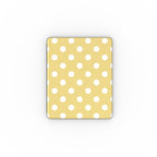 White in Butter Yellow Polka Dots Apple iPad Case — full view, full back print