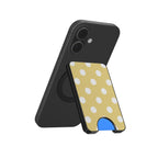 White in Butter Yellow Polka Dots Magnetic Wallet — additional view