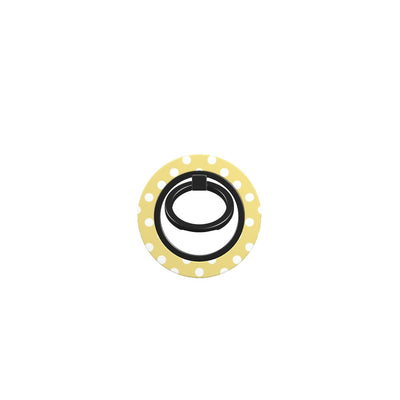 White in Butter Yellow Polka Dots Ring Holder