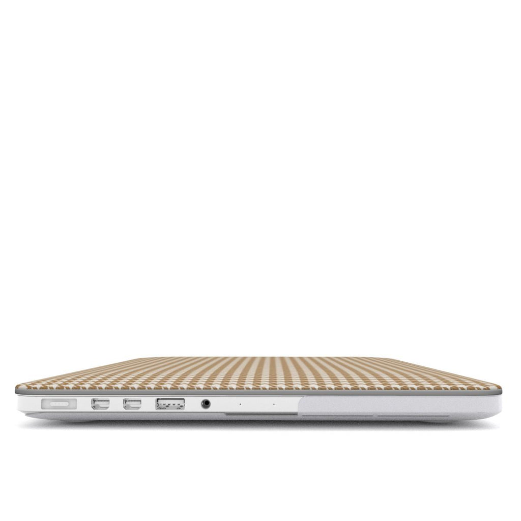 Camel Houndstooth MacBook Case — angled view