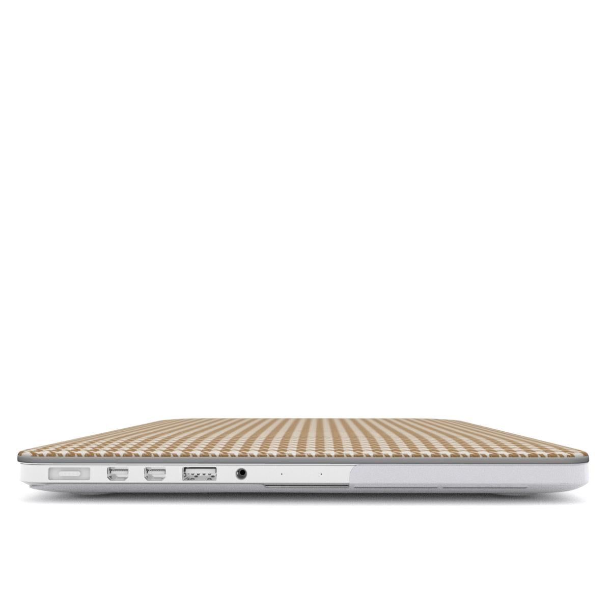 Camel Houndstooth MacBook Case — angled view