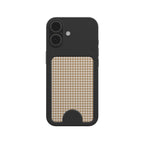 Camel Houndstooth Magnetic Wallet — angled view