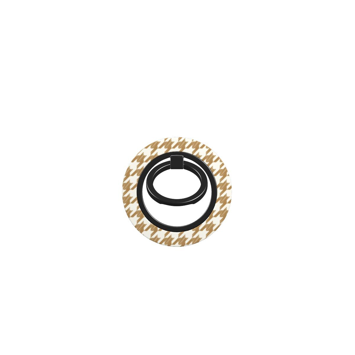 Camel Houndstooth Ring Holder — full view, front print