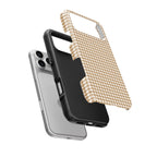 Camel Houndstooth Tough Phone Case — hard outer shell and inner liner separated