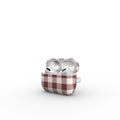 Cherry Mocha Gingham Apple AirPods Tough Case — full view, front print