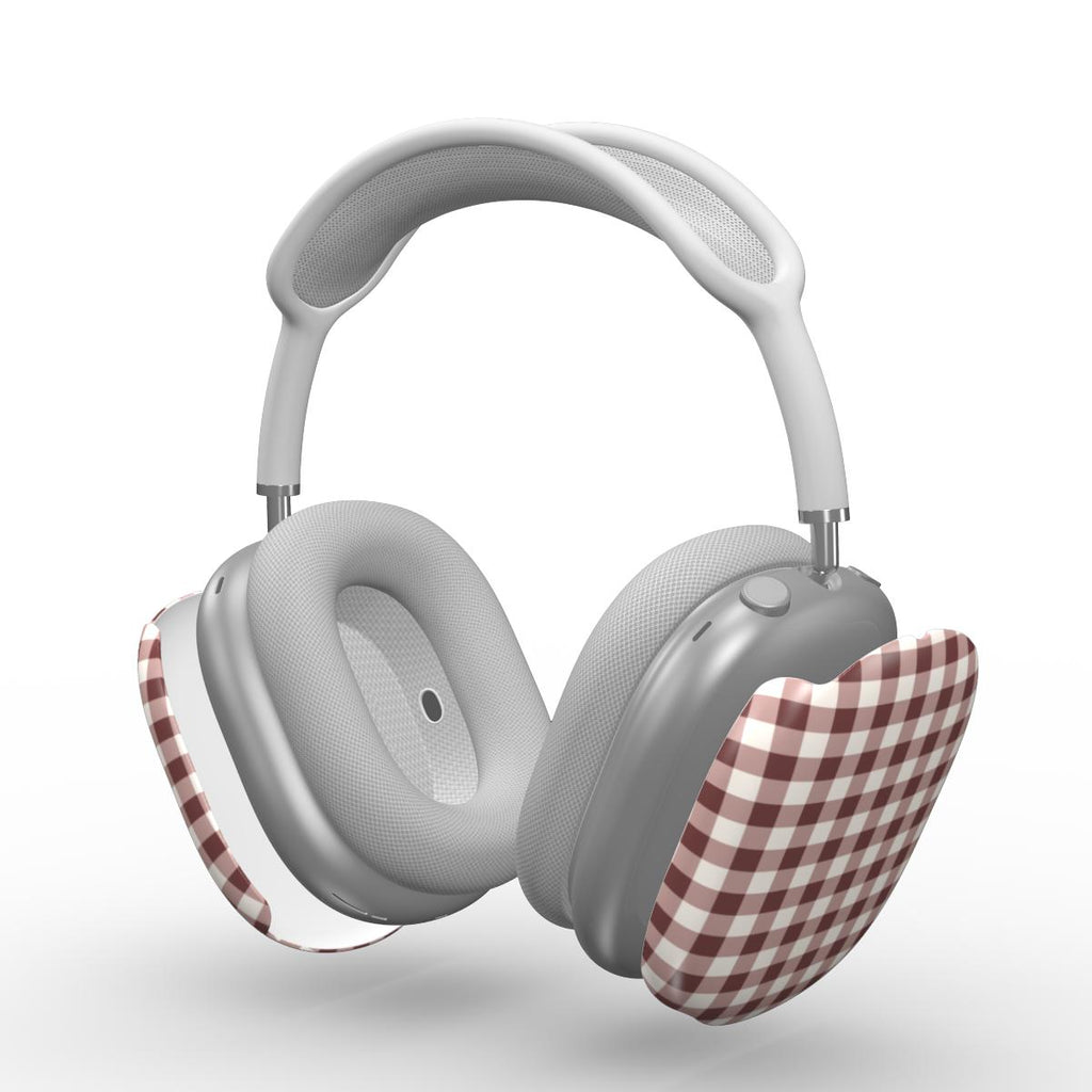Cherry Mocha Gingham Apple AirPods Max Tough Case — layers separated