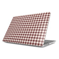 Cherry Mocha Gingham MacBook Case — full view, print at lid scale