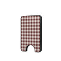 Cherry Mocha Gingham Magnetic Wallet — full view, front print