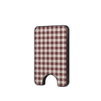 Cherry Mocha Gingham Magnetic Wallet — full view, front print