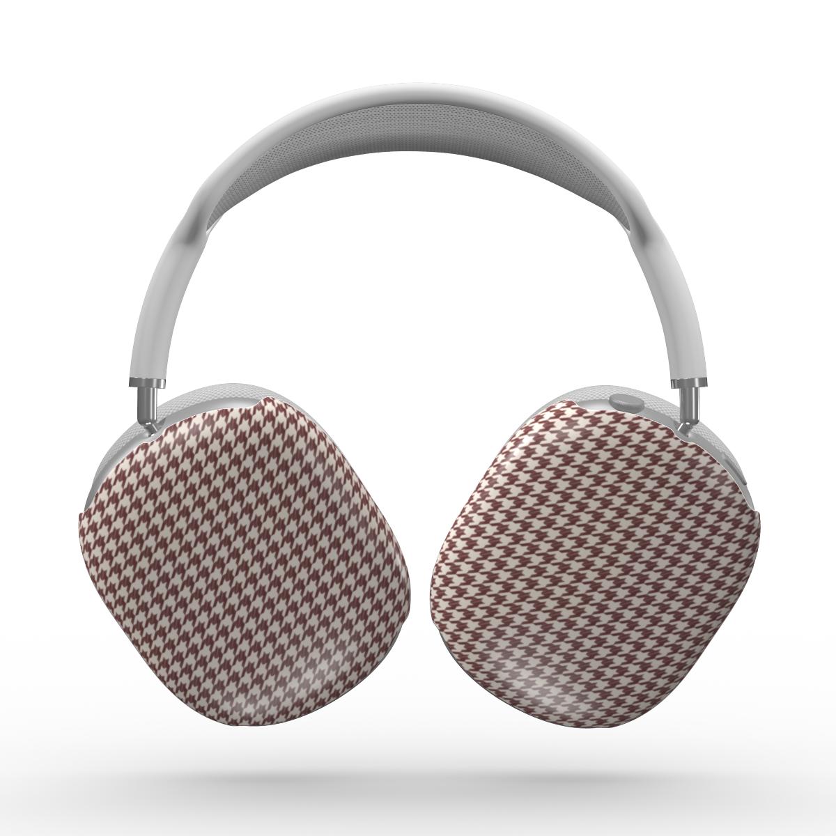 Cherry Mocha Houndstooth Apple AirPods Max Tough Case — angled view