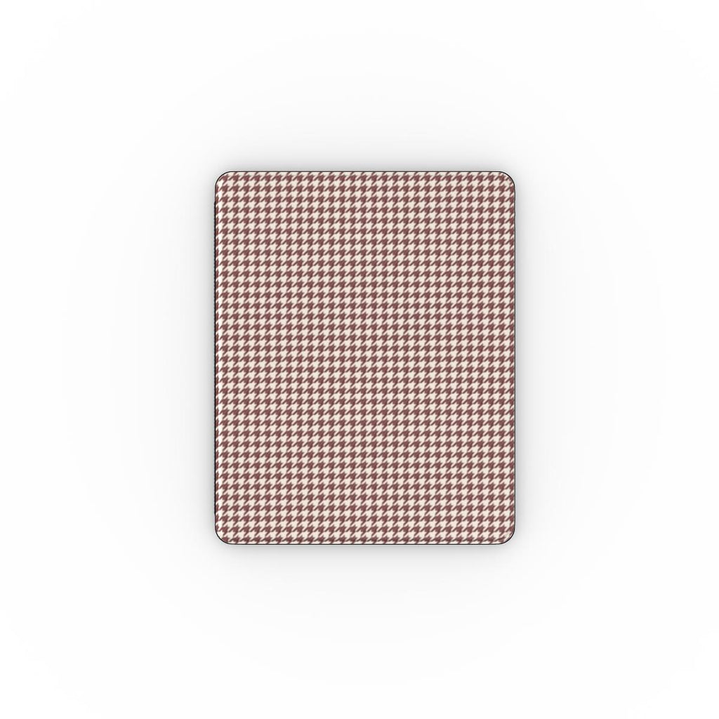 Cherry Mocha Houndstooth Apple iPad Case — full view, full back print