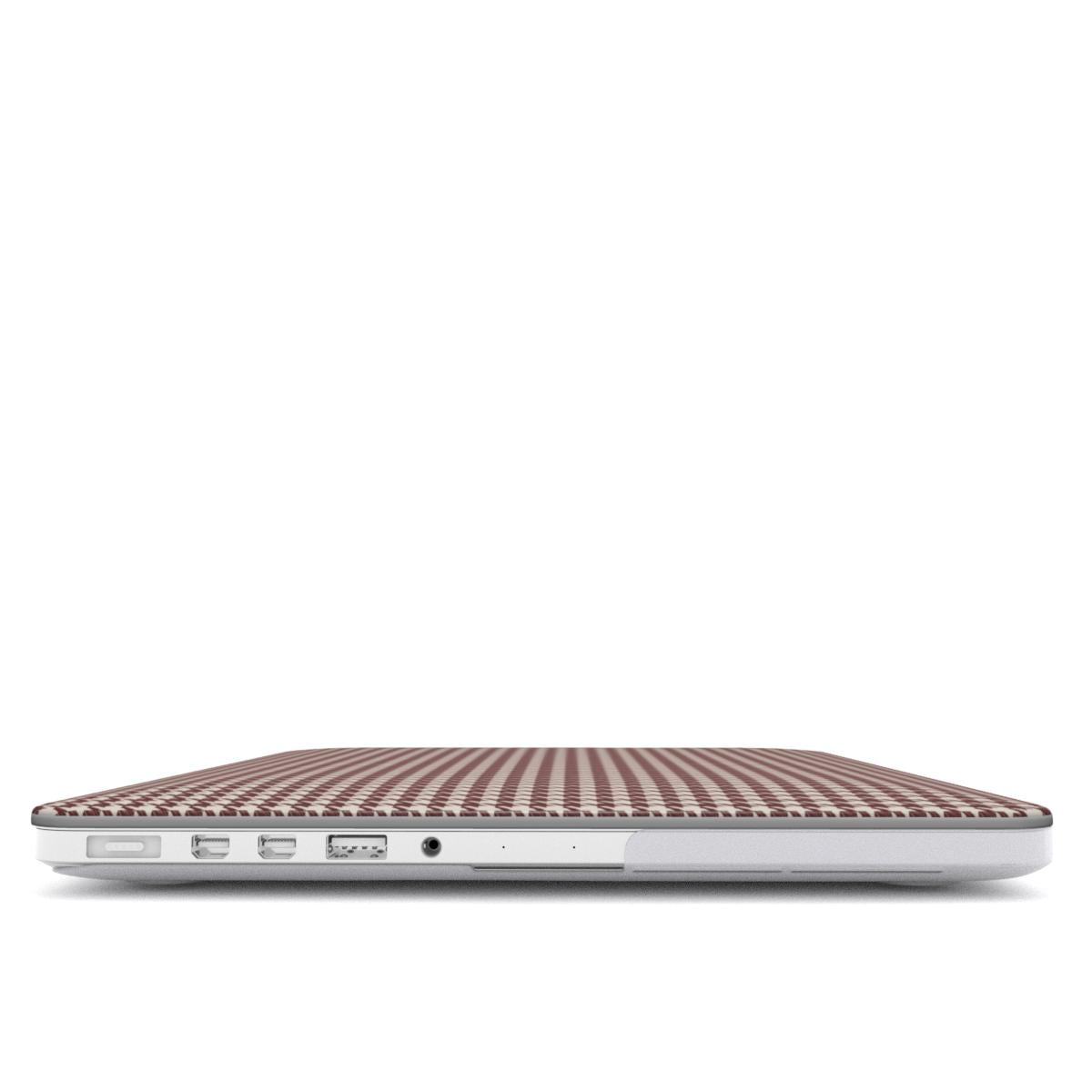 Cherry Mocha Houndstooth MacBook Case — angled view