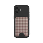 Cherry Mocha Houndstooth Magnetic Wallet — angled view