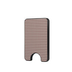 Cherry Mocha Houndstooth Magnetic Wallet — full view, front print