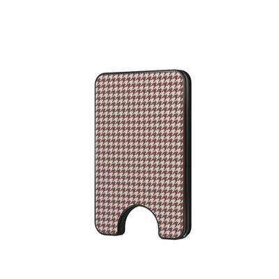 Cherry Mocha Houndstooth Magnetic Wallet