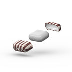 Cherry Mocha Stripes Apple AirPods Tough Case — layers separated