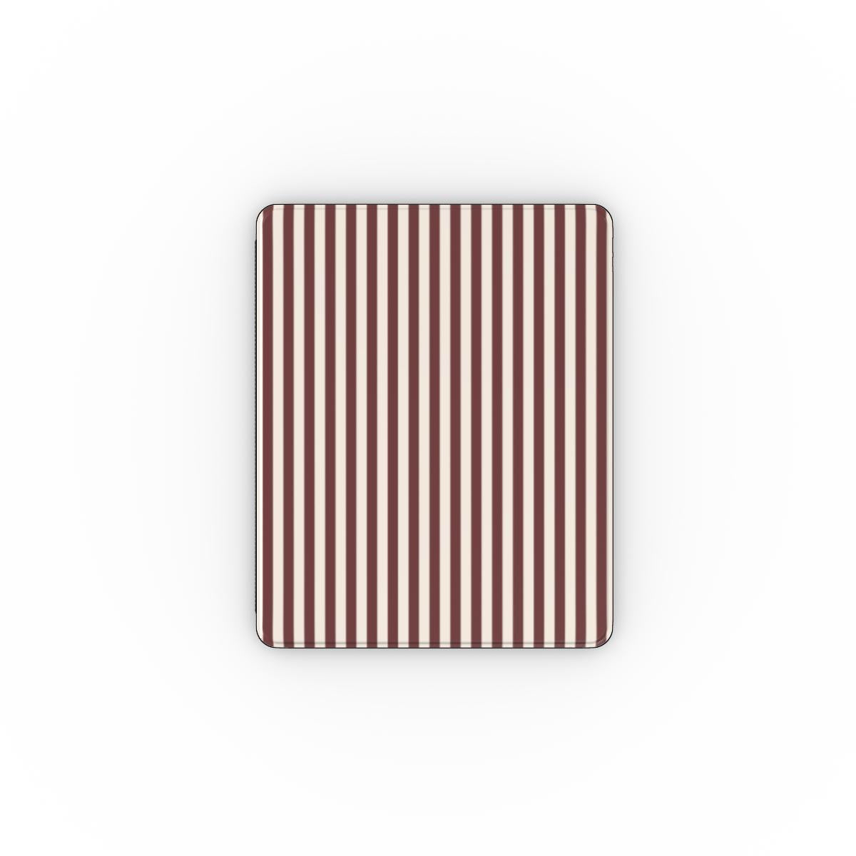 Cherry Mocha Stripes Apple iPad Case — full view, full back print