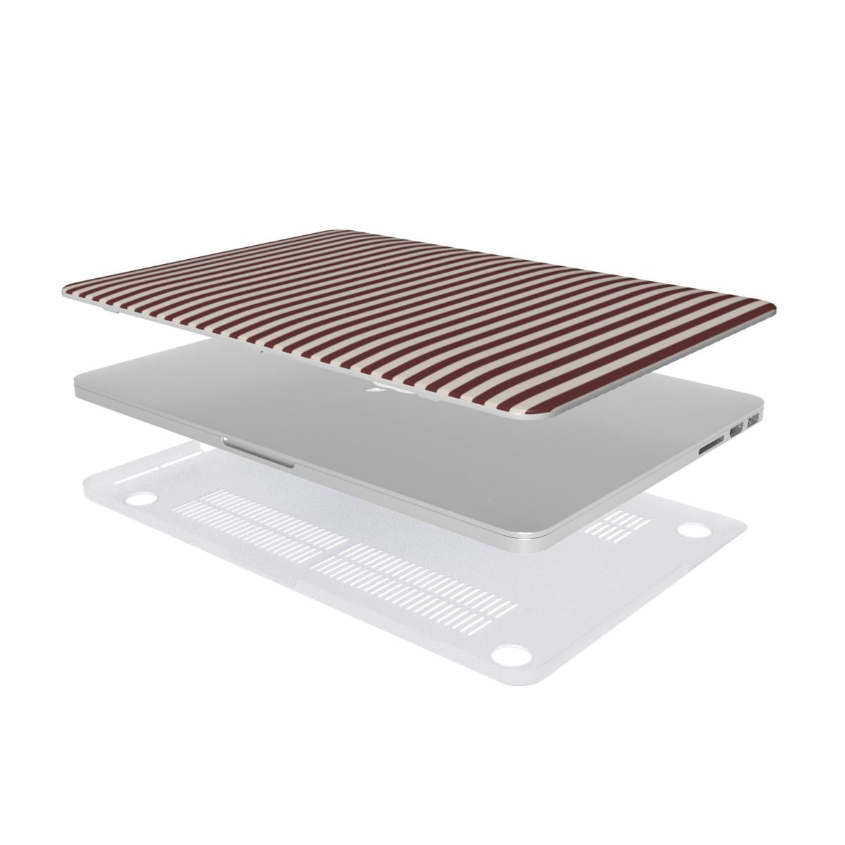Cherry Mocha Stripes MacBook Case — layers separated