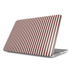Cherry Mocha Stripes MacBook Case — full view, print at lid scale