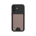 Cherry Mocha Stripes Magnetic Wallet — angled view