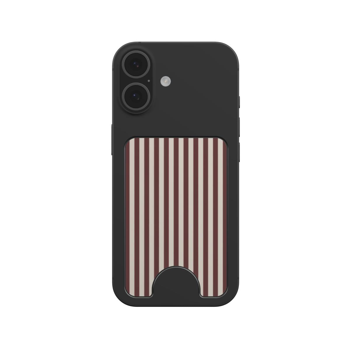 Cherry Mocha Stripes Magnetic Wallet — angled view