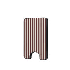 Cherry Mocha Stripes Magnetic Wallet — full view, front print
