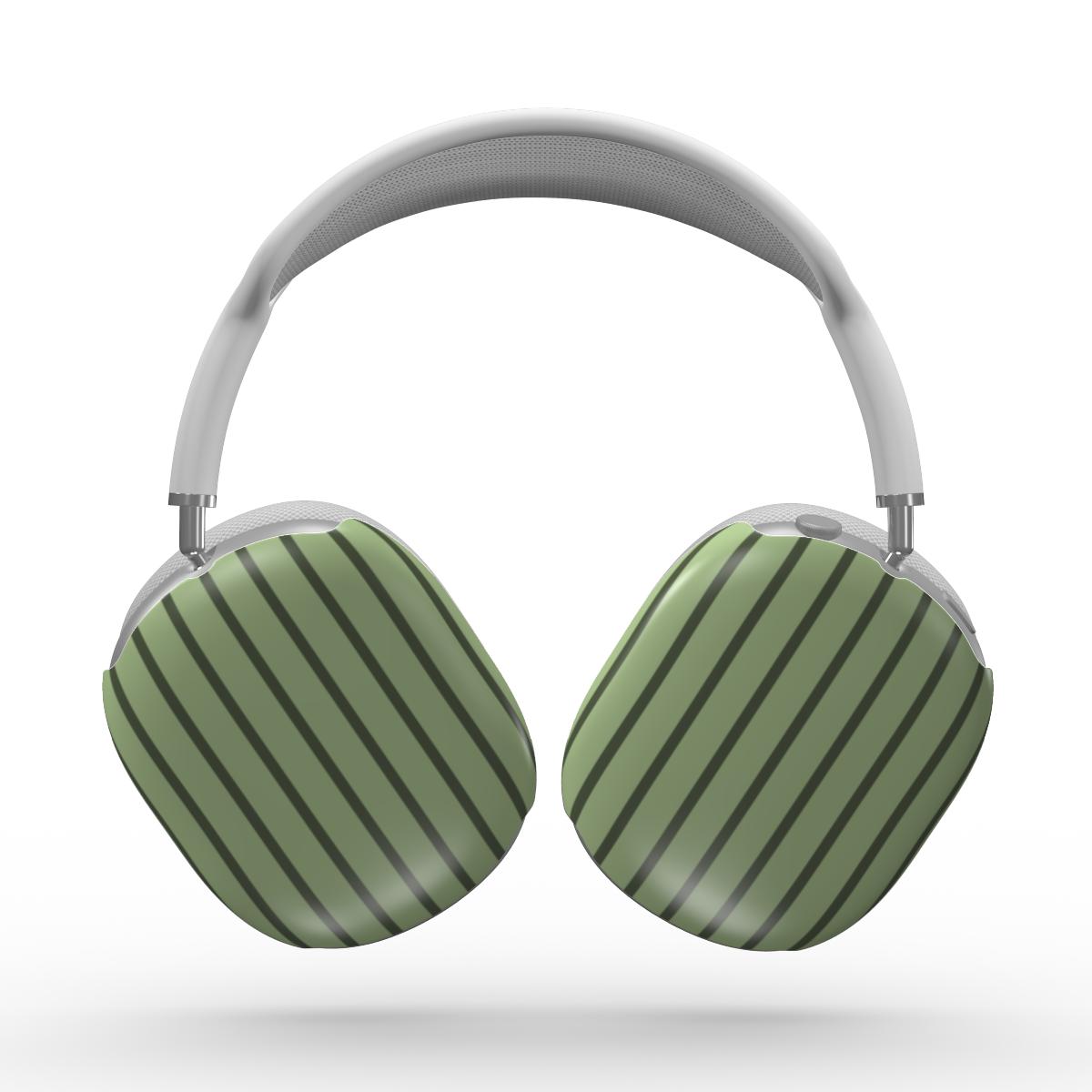 Chocomint Green Stripes Apple AirPods Max Tough Case, 3D product render
