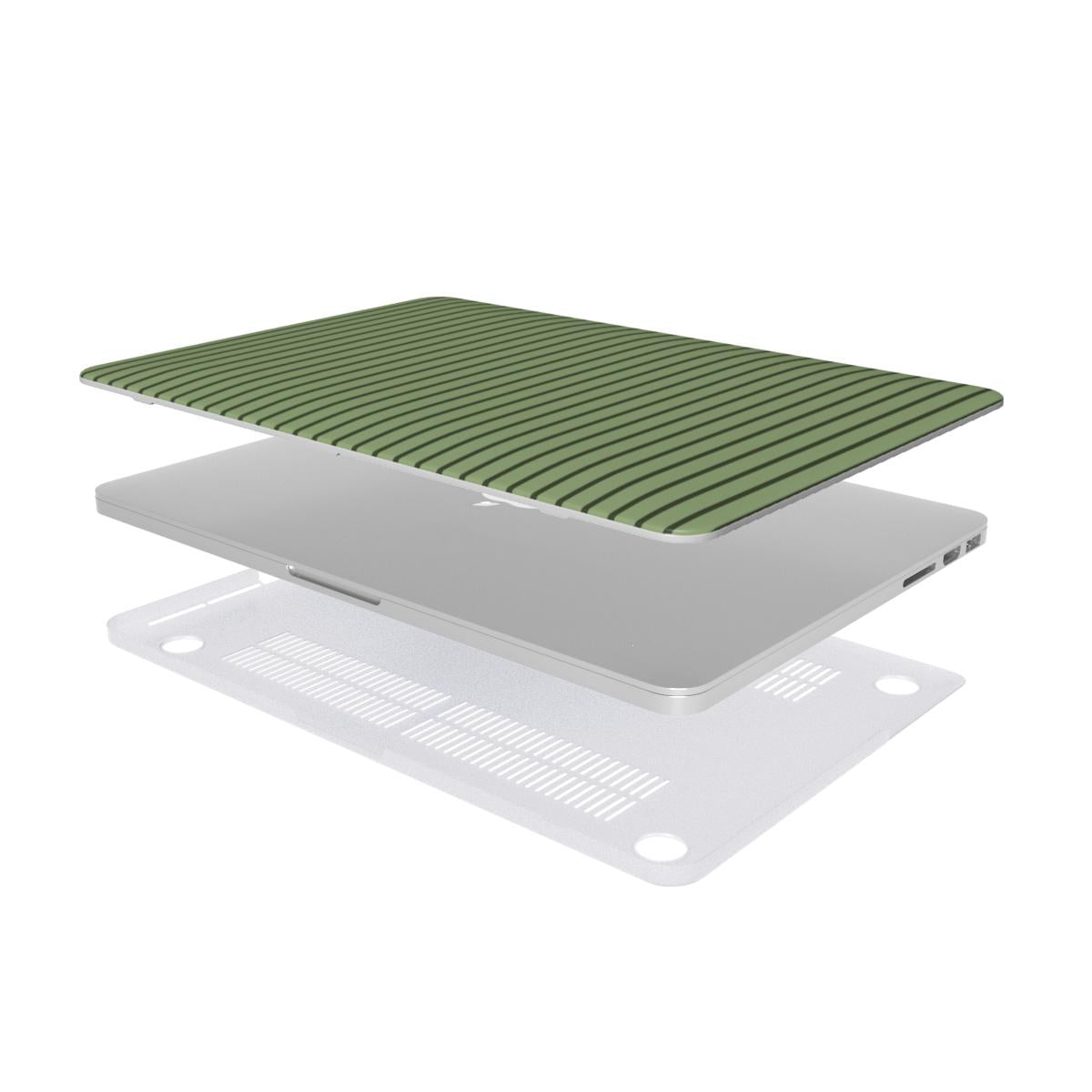 Chocomint Green Stripes MacBook Case, 3D product render