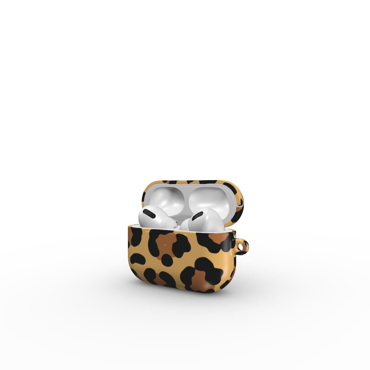 Classic Brown Leopard Apple AirPods Tough Case, 3D product render