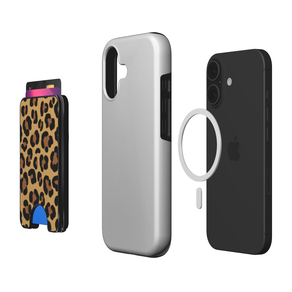 Classic Brown Leopard Magnetic Wallet, 3D product render