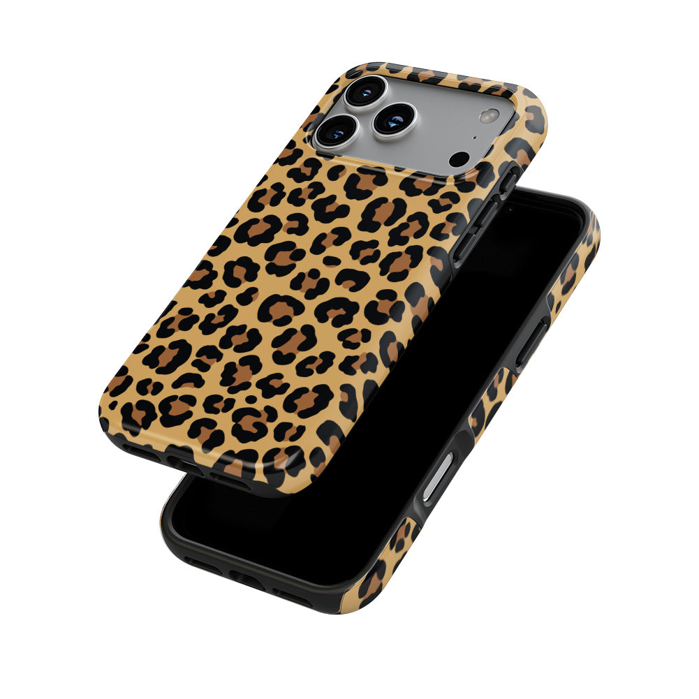 Classic Brown Leopard phone case — front and back