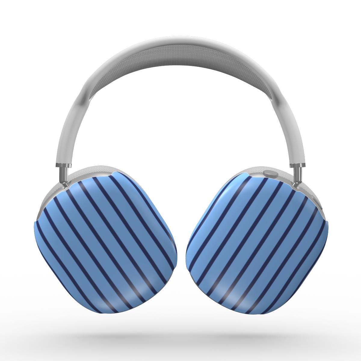 Cold Blue Stripes Apple AirPods Max Tough Case, 3D product render