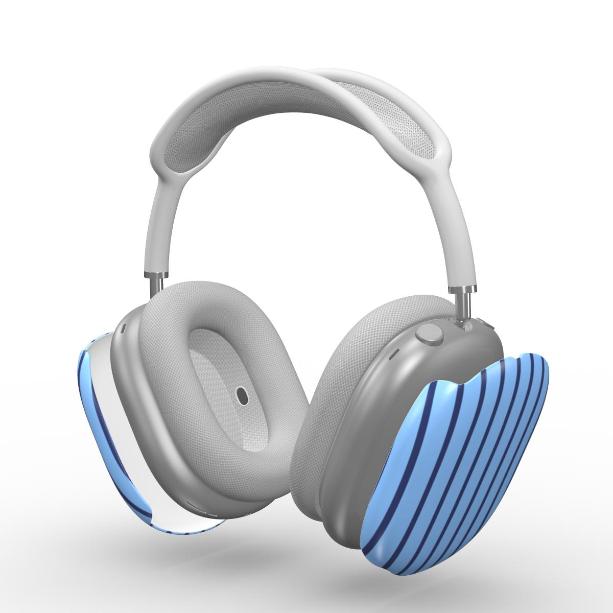 Cold Blue Stripes Apple AirPods Max Tough Case, 3D product render