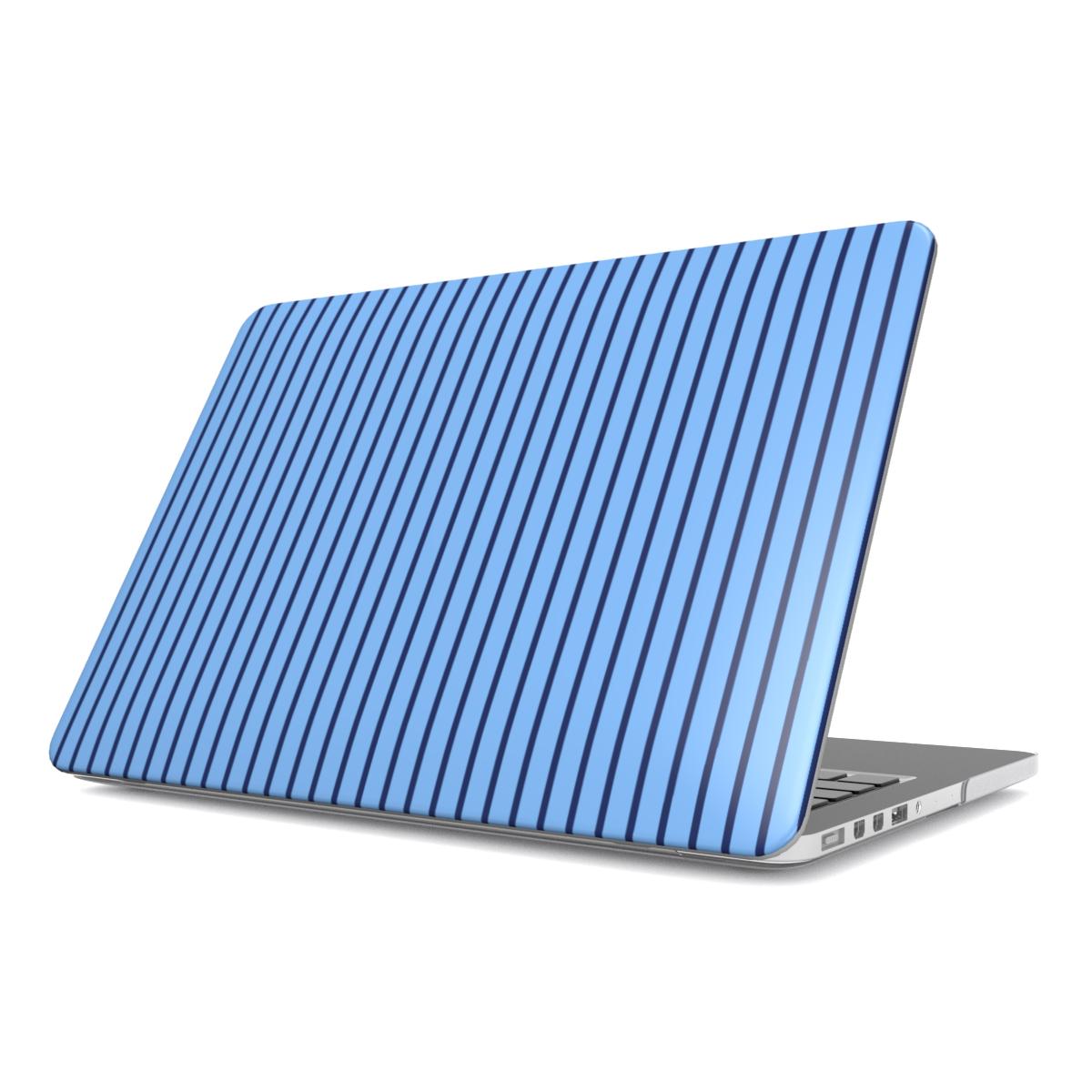 Cold Blue Stripes MacBook Case, 3D product render