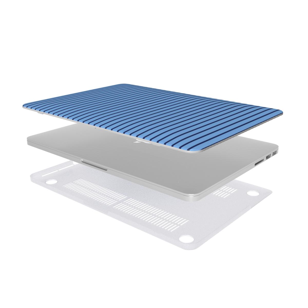Cold Blue Stripes MacBook Case, 3D product render
