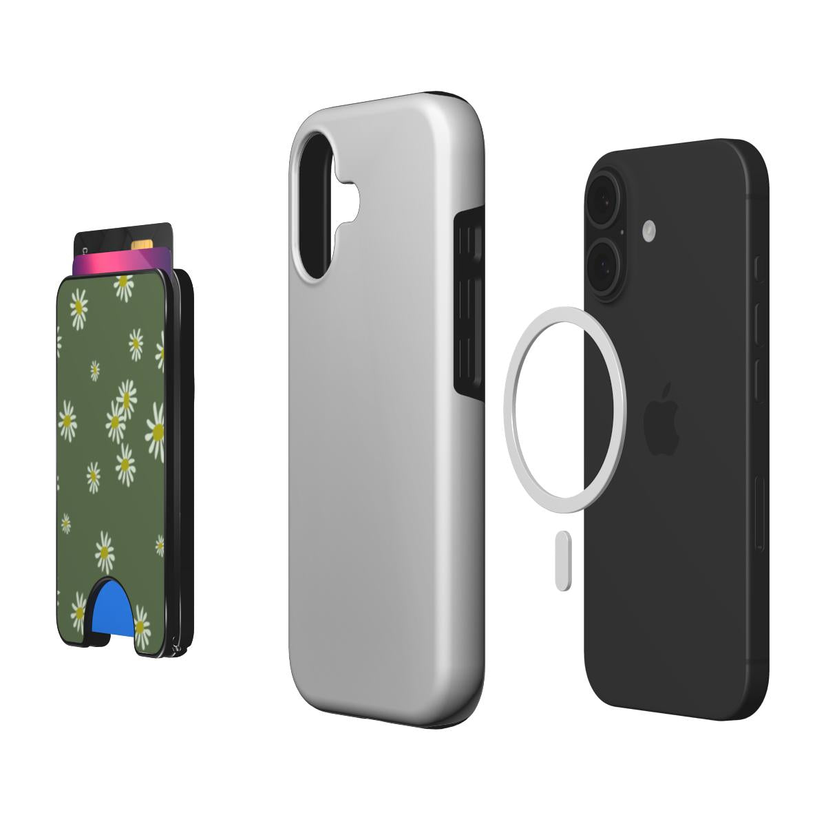 Daisy Ann Green Magnetic Wallet, 3D product render