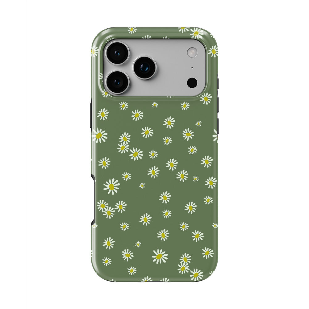 Daisy Ann Green phone case — back view, full print