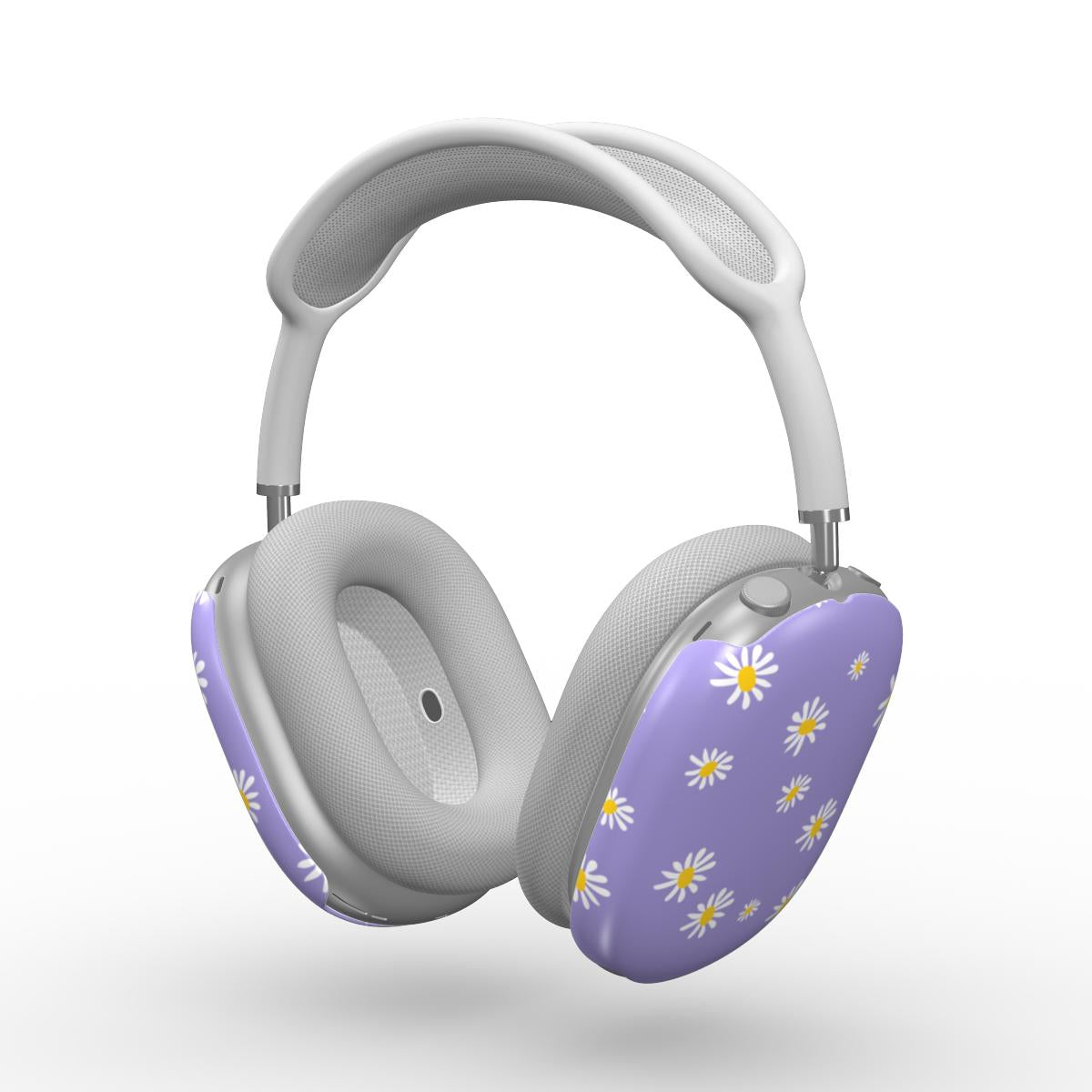 Daisy Ann Purple Floral Apple AirPods Max Tough Case, 3D product render