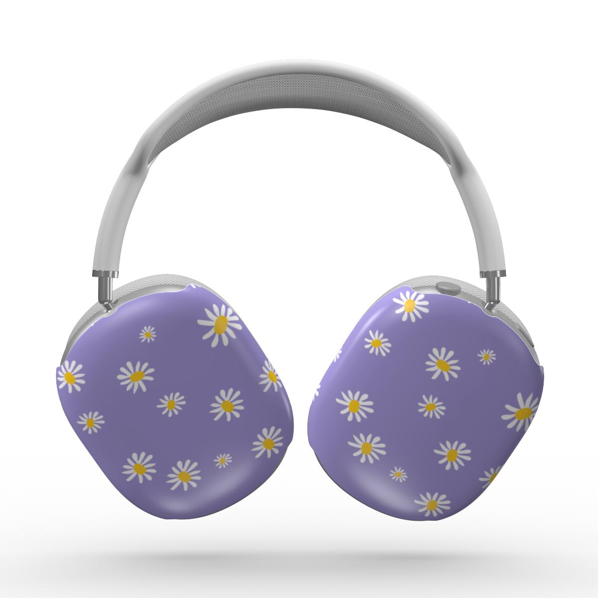Daisy Ann Purple Floral Apple AirPods Max Tough Case, 3D product render