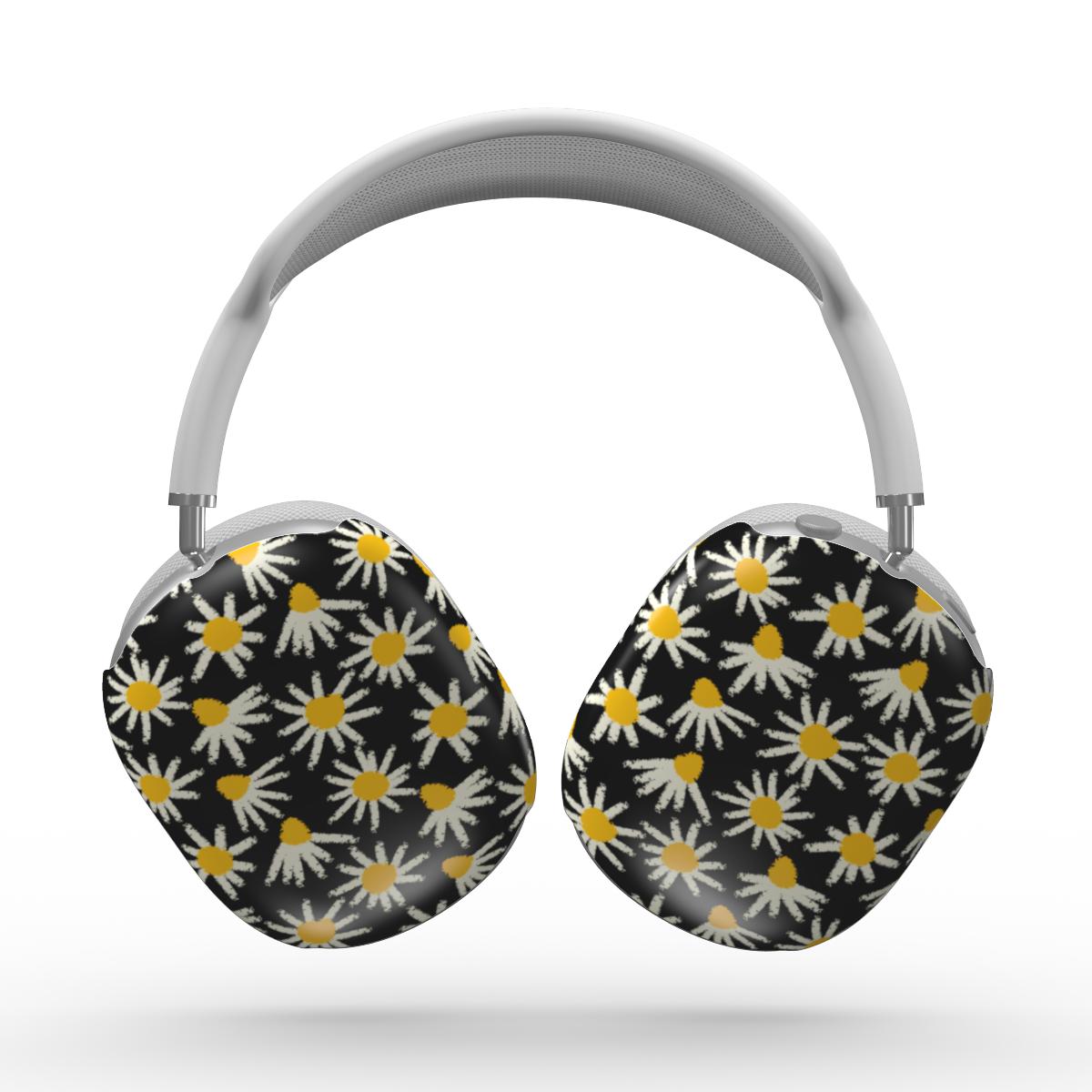 Daisy Raw Black Floral Apple AirPods Max Tough Case, 3D product render