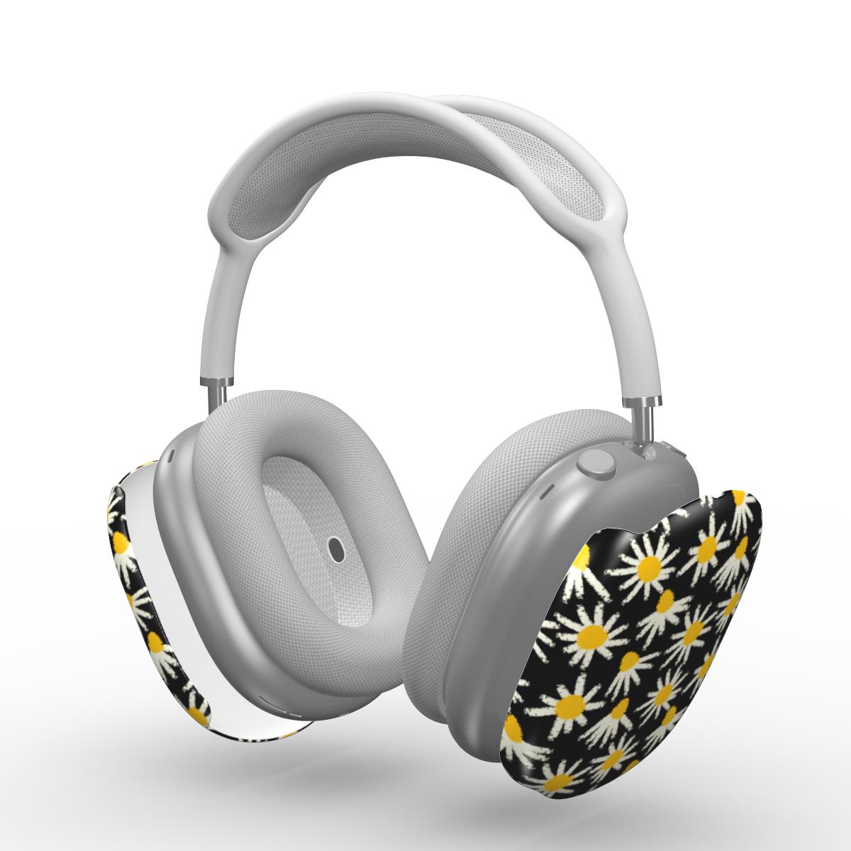 Daisy Raw Black Floral Apple AirPods Max Tough Case, 3D product render