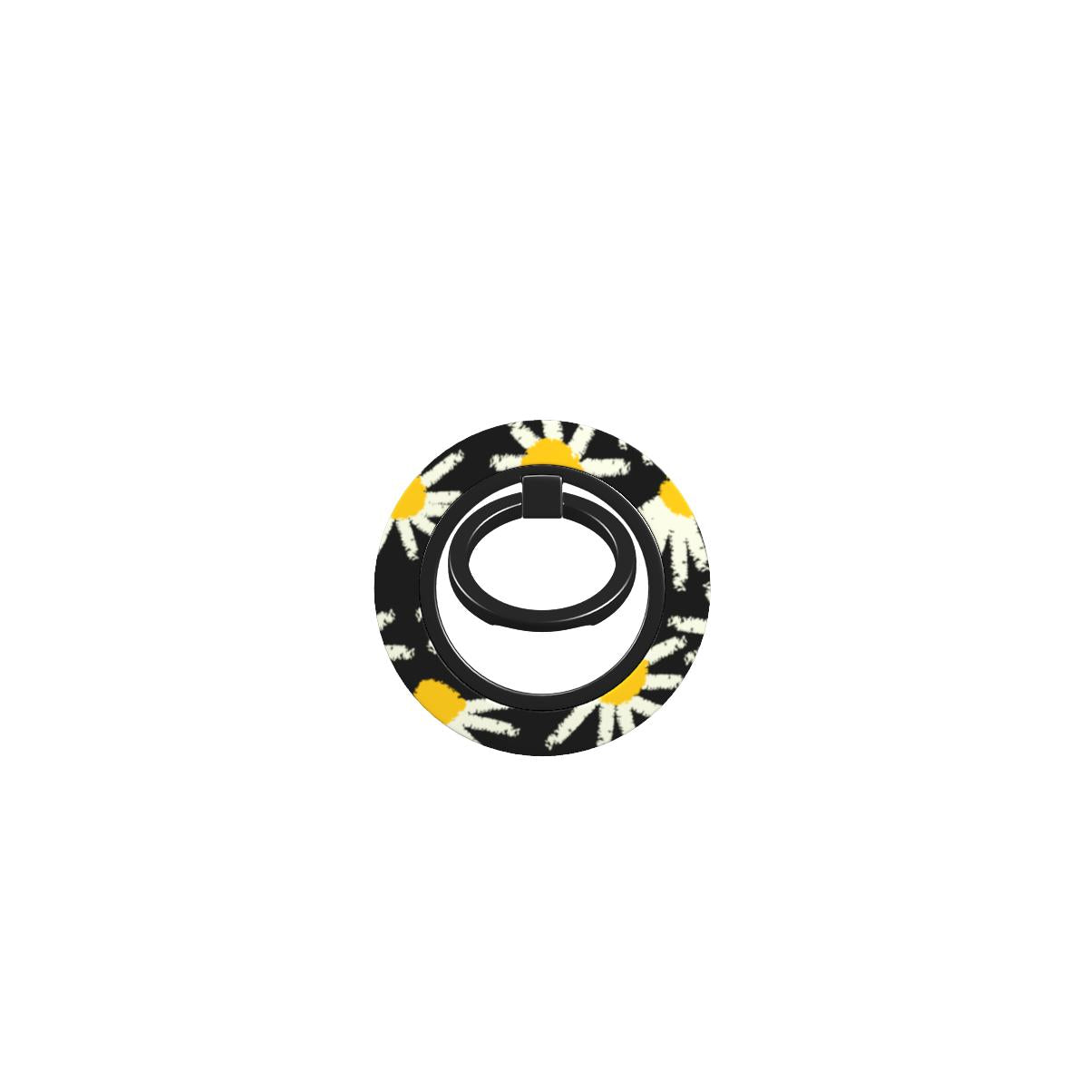 Daisy Raw Black Floral Ring Holder, 3D product render