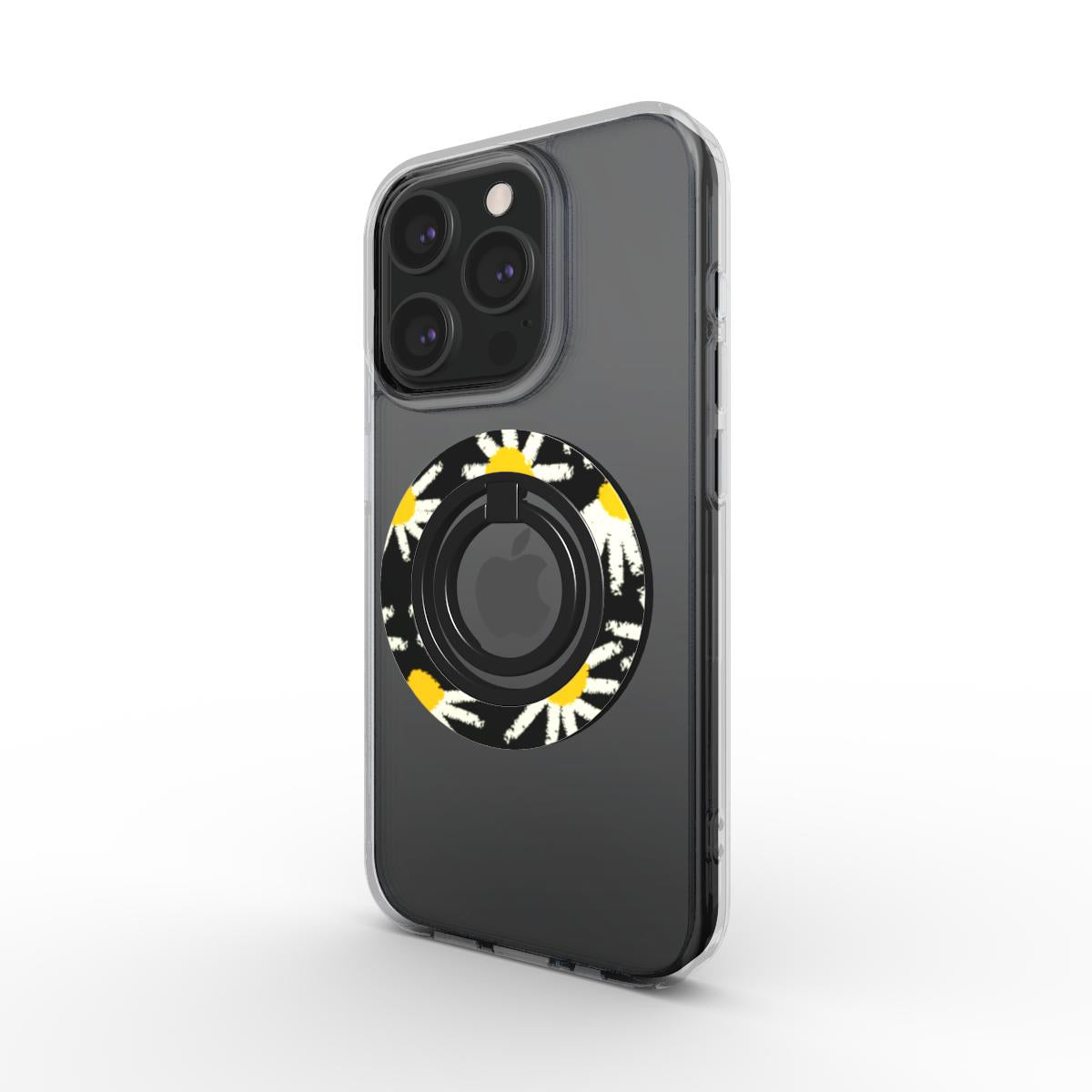 Daisy Raw Black Floral Ring Holder, 3D product render