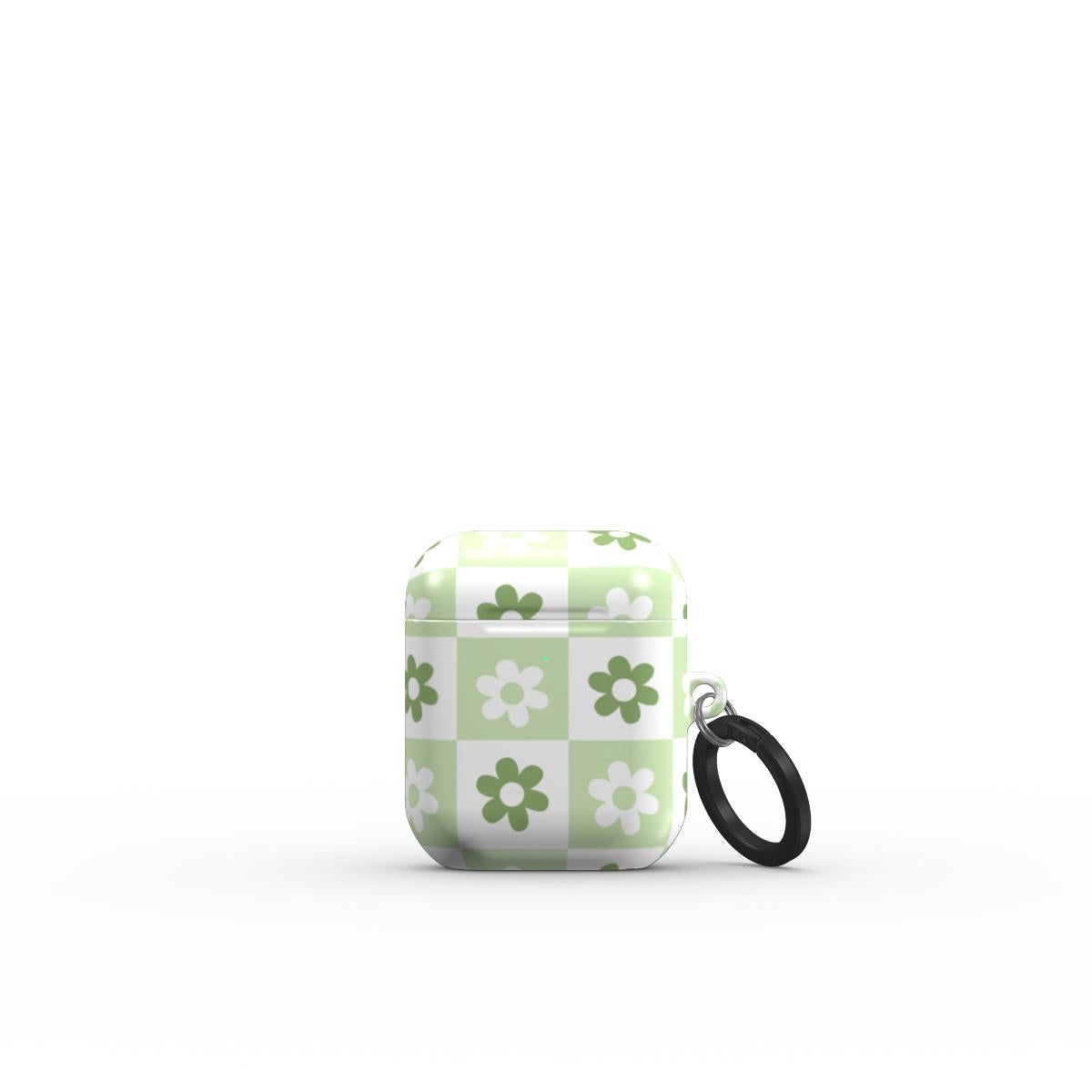Green Brick Floral Apple AirPods Tough Case, 3D product render