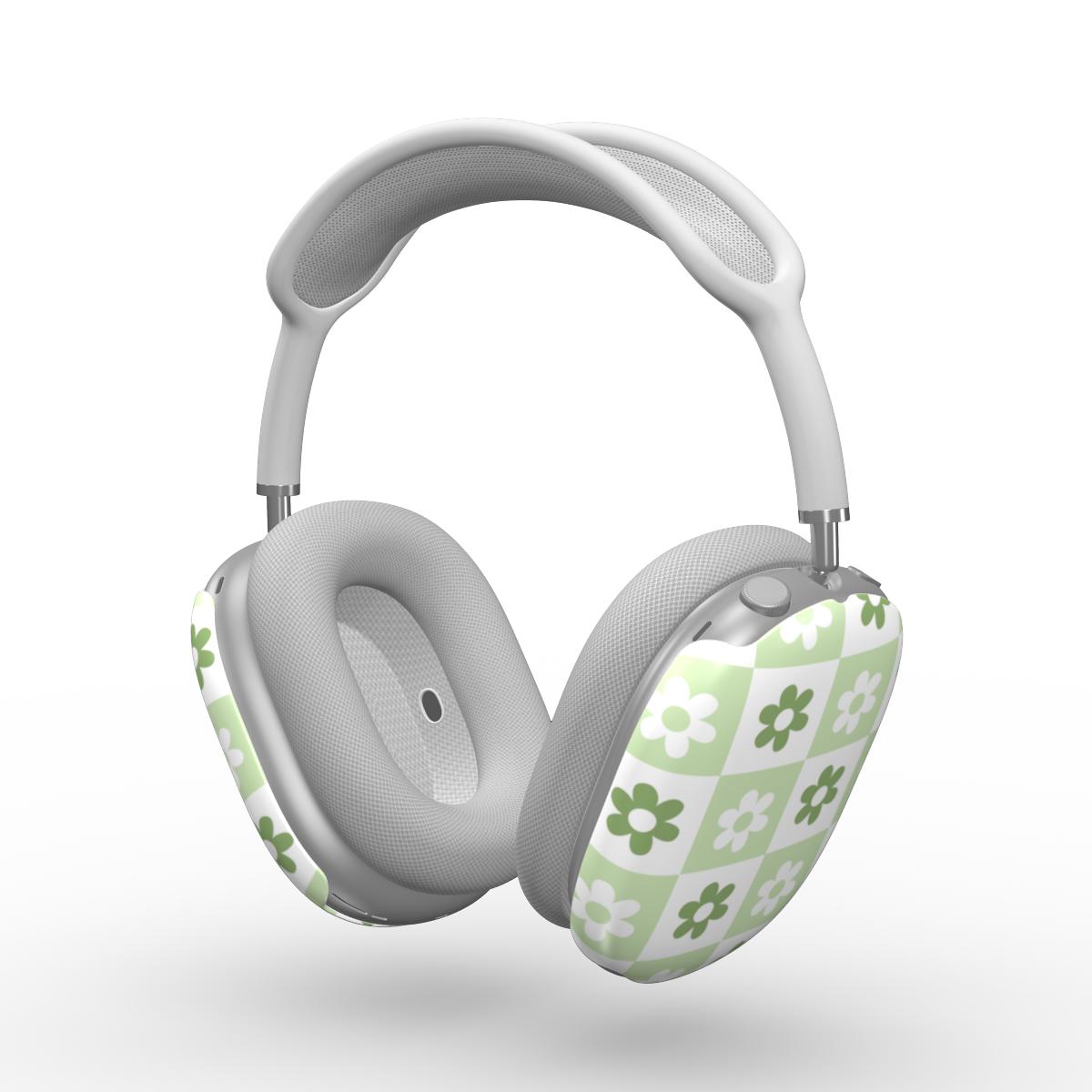 Green Brick Floral Apple AirPods Max Tough Case, 3D product render
