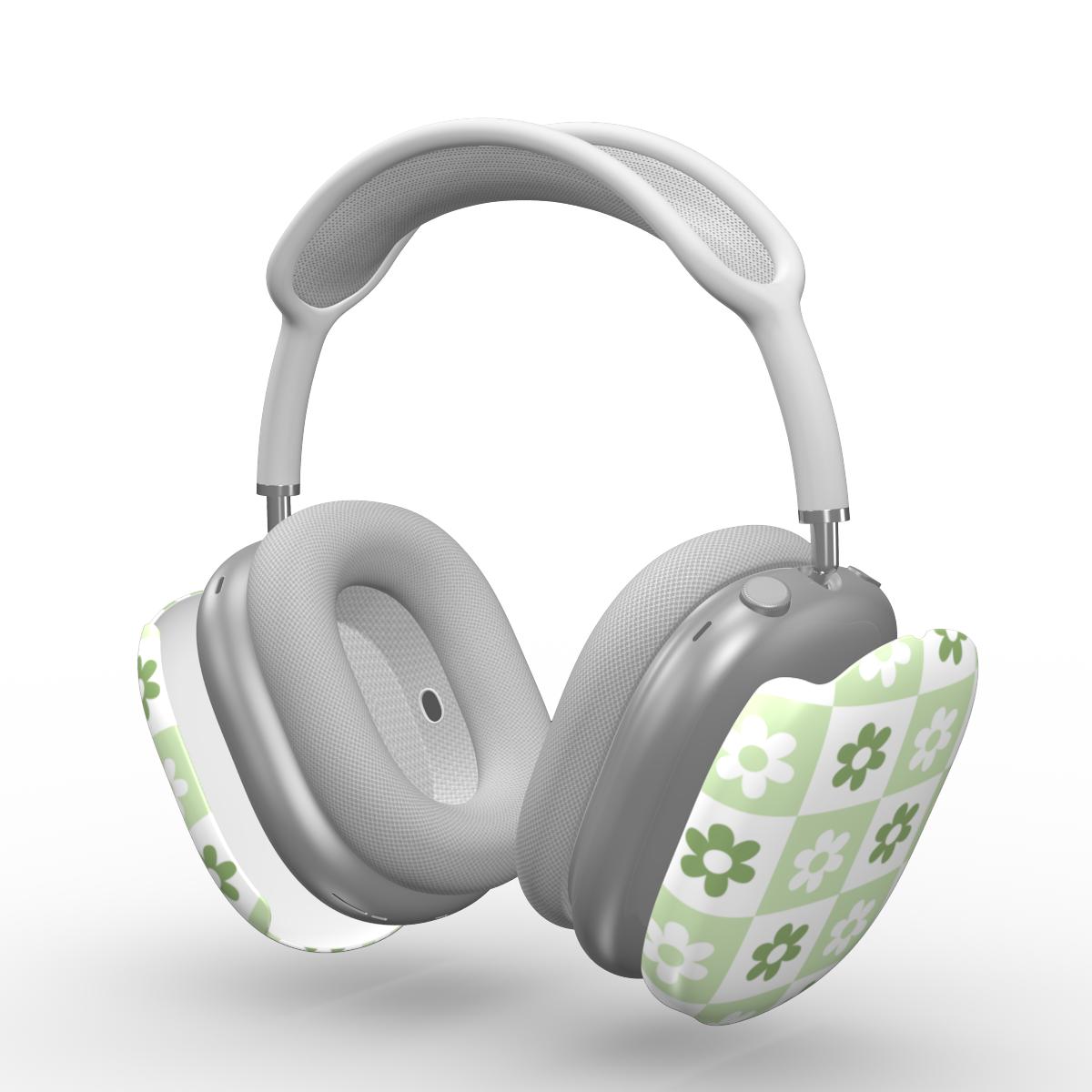 Green Brick Floral Apple AirPods Max Tough Case, 3D product render